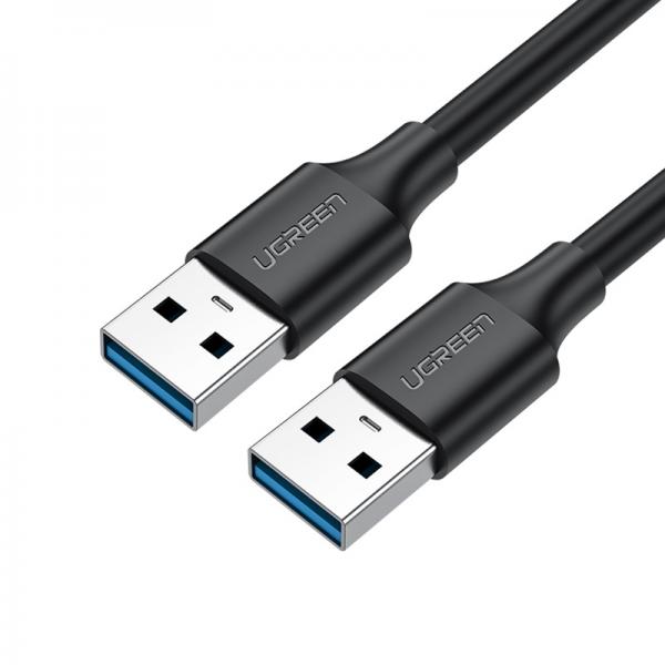Cablu pentru transfer de date UGREEN US128, 2x USB 2.0, Nickel, 30Mbps, 5V, 25cm, Negru 1 - lerato.ro