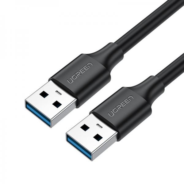 Cablu pentru transfer de date UGREEN US128, 2x USB 3.0, Nickel, 5 Gbs, 5V, 2m, Negru 1 - lerato.ro
