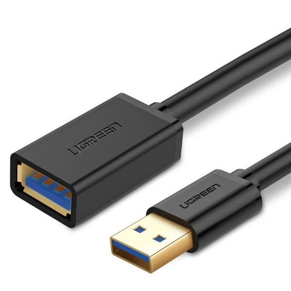 Cablu pentru transfer de date UGREEN US129, USB mama - USB tata, 5Gbps, 1.5m, Negru