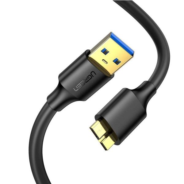 Cablu pentru incarcare si transfer de date UGREEN US130, USB/Micro-USB B, 2.1A, 5 Gbps, 1m, Negru