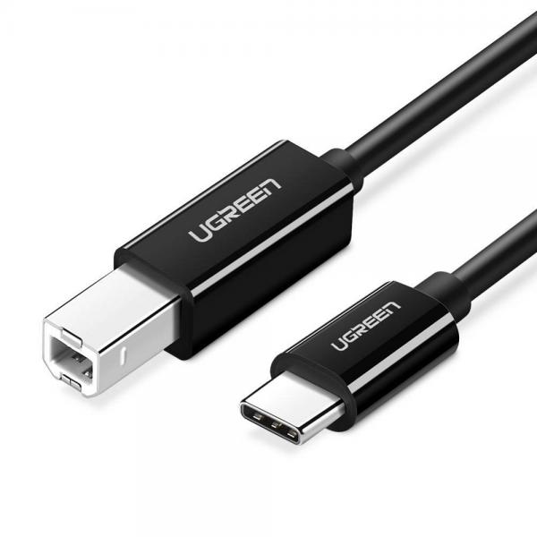 Cablu pentru transfer de date UGREEN US241, USB-C - USB-B, 480Mbps, 2m, Negru