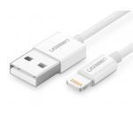 Cablu pentru incarcare si transfer de date UGREEN US155 Nickel, USB/Lightning, certificare MFi, 2.4A, 2m, Alb 3 - lerato.ro
