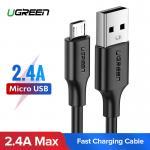 Cablu pentru incarcare si transfer de date UGREEN US289, USB/Micro-USB, Quick Charge 3.0, 2.4A, 1.5m, Alb