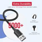 Cablu pentru incarcare si transfer de date UGREEN US289, USB/Micro-USB, Quick Charge 3.0, 2.4A, 50cm, Negru