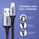 Cablu pentru incarcare si transfer de date UGREEN US290, USB/Micro-USB, Quick Charge 3.0, 2.4A, 1.5m, Negru