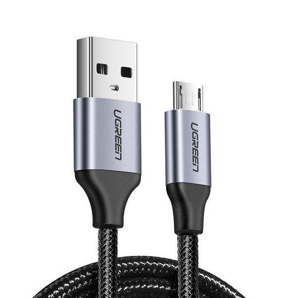 Cablu pentru incarcare si transfer de date UGREEN US290, USB/Micro-USB, Quick Charge 3.0, 2.4A, 25cm, Negru