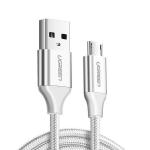 Cablu pentru incarcare si transfer de date UGREEN US290, USB/Micro-USB, Quick Charge 3.0, 2.4A, 25cm, Alb 2 - lerato.ro