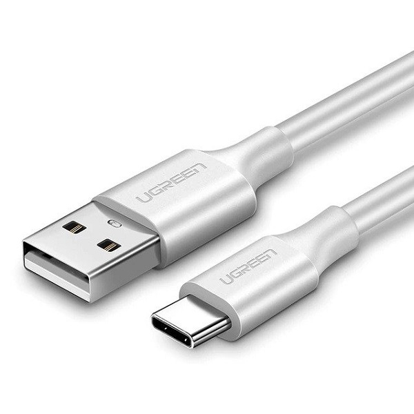 Cablu pentru incarcare si transfer de date UGREEN US287 Gold Plated, USB/USB Type-C, 2A, 1.5m, Alb