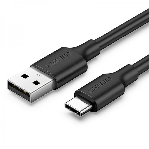 Cablu pentru incarcare si transfer de date UGREEN US287 Nickel, USB/USB Type-C, 2A, 1m, Negru 1 - lerato.ro