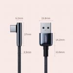 Cablu pentru incarcare si transfer de date UGREEN Elbow US313, USB/USB Type-C, Quick Charge 3.0, 5A, 2m, Negru 4 - lerato.ro