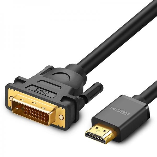 Cablu video UGREEN HD106 DVI tata - HDMI tata, 4K, 30Hz, 5m, Negru 1 - lerato.ro