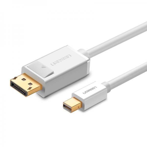 Cablu video UGREEN MD105 Mini DisplayPort tata - DisplayPort tata, 4K, 60Hz, 2 moduri, 1.5m, Alb