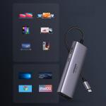Adaptor HUB 7-in-1 UGREEN CM512, USB-C - 2x USB 3.2, 1x USB-C PD, 1x HDMI 4K, 1x RJ45, 1x MicroSD, 1x SD, Gri 3 - lerato.ro