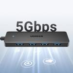 Adaptor HUB 4-in-1 UGREEN CM219, USB - 4x USB 3.0, Lungime cablu 1m, Negru 7 - lerato.ro