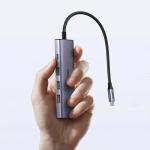 Adaptor HUB 5-in-1 UGREEN CM511, USB-C - 3x USB 3.0, 1x USB-C PD, 1x HDMI 4K, Gri 9 - lerato.ro