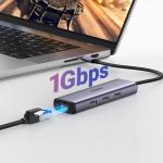 Adaptor HUB 6-in-1 UGREEN CM512, USB-C - 3x USB 3.0, 1x USB-C PD, 1x HDMI 4K, 1x RJ45, Gri 7 - lerato.ro