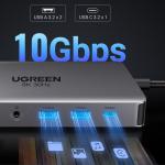 Adaptor HUB 13-in-1 UGREEN CM681, USB-C - 2x HDMI, 2x USB 3.2, 2x USB 3.0, 1x USB-C PD, 1x USB-C, 1x DisplayPort, 1x Mini Jack 3.5mm, 1x RJ45, 1x MicroSD, 1x SD, Gri 4 - lerato.ro