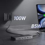 Adaptor HUB 13-in-1 UGREEN CM681, USB-C - 2x HDMI, 2x USB 3.2, 2x USB 3.0, 1x USB-C PD, 1x USB-C, 1x DisplayPort, 1x Mini Jack 3.5mm, 1x RJ45, 1x MicroSD, 1x SD, Gri 3 - lerato.ro