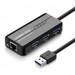 Adaptor HUB 4-in-1 UGREEN 20265, USB - 3x USB 3.0, 1x RJ45, 1000 Mbps, Negru 2 - lerato.ro