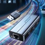 Adaptor HUB 4-in-1 UGREEN 20265, USB - 3x USB 3.0, 1x RJ45, 1000 Mbps, Negru 11 - lerato.ro