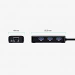 Adaptor HUB 4-in-1 UGREEN 20265, USB - 3x USB 3.0, 1x RJ45, 1000 Mbps, Negru 9 - lerato.ro