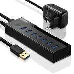 Adaptor HUB 7-in-1 UGREEN US219, USB - 7x USB 3.0, Negru 7 - lerato.ro