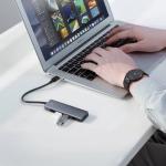 Adaptor HUB 5-in-1 UGREEN CM219, USB-C - 4x USB 3.2, 1x USB-C, Gri 10 - lerato.ro