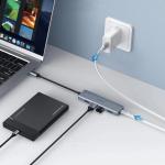 Adaptor HUB 5-in-1 UGREEN CM219, USB-C - 4x USB 3.2, 1x USB-C, Gri 14 - lerato.ro