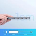 Adaptor HUB 5-in-1 UGREEN CM219, USB-C - 4x USB 3.2, 1x USB-C, Gri 15 - lerato.ro