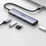 Adaptor HUB 4-in-1 UGREEN CM473, USB-C - 4x USB 3.0, Argintiu 5 - lerato.ro