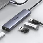 Adaptor HUB 4-in-1 UGREEN CM473, USB-C - 4x USB 3.0, Argintiu 6 - lerato.ro