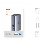 Adaptor HUB aluminiu 12-in-1 UGREEN CM555, 2x HDMI, 1x USB 3.1, 1x USB 3.0, 1x USB-C PD, 1x USB-C, 1x USB-C Host, 1x DisplayPort, 1x Mini Jack 3.5mm, 1x RJ45, 1x MicroSD, 1x SD, Gri 13 - lerato.ro