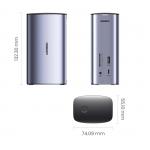 Adaptor HUB aluminiu 12-in-1 UGREEN CM555, 2x HDMI, 1x USB 3.1, 1x USB 3.0, 1x USB-C PD, 1x USB-C, 1x USB-C Host, 1x DisplayPort, 1x Mini Jack 3.5mm, 1x RJ45, 1x MicroSD, 1x SD, Gri 12 - lerato.ro