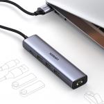 Adaptor HUB 5-in-1 UGREEN CM475, USB - 3x USB 3.0, 1x USB-C PD, 1x RJ45, Gri 18 - lerato.ro