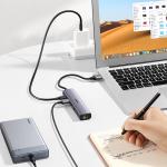 Adaptor HUB 5-in-1 UGREEN CM475, USB - 3x USB 3.0, 1x USB-C PD, 1x RJ45, Gri 27 - lerato.ro