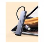 Adaptor HUB 5-in-1 UGREEN CM475, USB - 3x USB 3.0, 1x USB-C PD, 1x RJ45, Gri 24 - lerato.ro