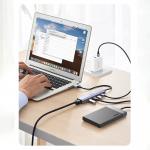 Adaptor HUB 5-in-1 UGREEN CM475, USB - 3x USB 3.0, 1x USB-C PD, 1x RJ45, Gri 21 - lerato.ro