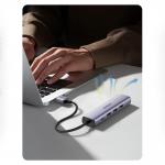 Adaptor HUB 5-in-1 UGREEN CM475, USB - 3x USB 3.0, 1x USB-C PD, 1x RJ45, Gri 14 - lerato.ro