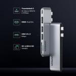 HUB mutifunctional 6 in 2 Ugreen CM380,  2x USB C la HDMI 6K, 2xUSB 3.0, SD TF, USB C PD 100W, 40 Gbps, compatibil cu MacBook, Gri 7 - lerato.ro