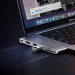HUB mutifunctional 6 in 2 Ugreen CM380,  2x USB C la HDMI 6K, 2xUSB 3.0, SD TF, USB C PD 100W, 40 Gbps, compatibil cu MacBook, Gri 4 - lerato.ro