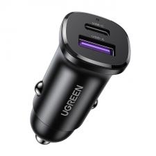 Accesorii auto, Incarcator auto UGREEN EC305, USB/USB-C, 30W, Negru, lerato.ro