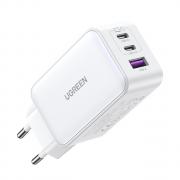 Incarcator retea UGREEN CD244, USB si 2x USB-C, 65W, Alb