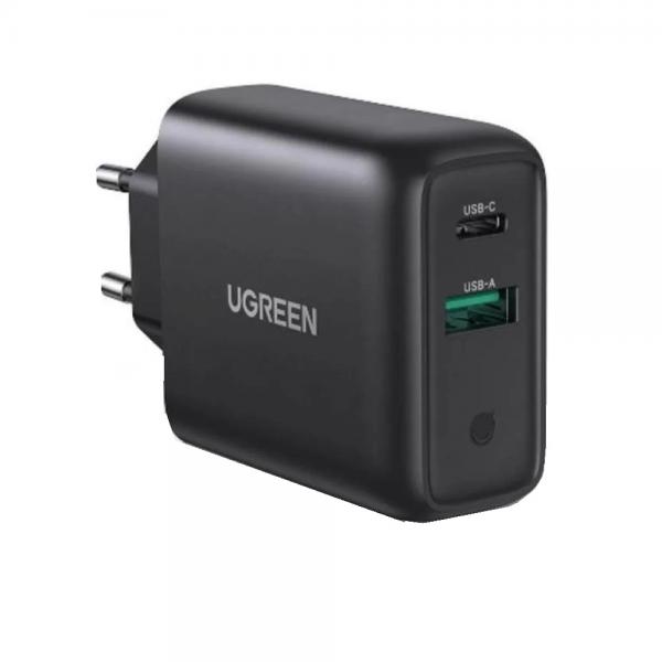 Incarcator retea UGREEN CD170, USB/USB-C, 36W, Quick Charge 3.0, Negru