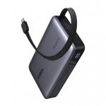 Baterie externa portabila UGREEN PB550, 20000 mAh, 67W, 1x USB-C, 1x USB-A, 1x Cablu USB-C integrat, Gri 3 - lerato.ro