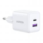 Incarcator retea Ugreen X516, 30W, 3A, 1x USB-C, 1x USB-A, Fast Charging, Alb 4 - lerato.ro
