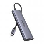 Adaptor Hub 6-in-1 UGREEN CM511, USB-C la 3x USB-C 3.2, 2x USB-A 3.2, 1x DP, 4K / 60Hz, 10Gbps, 100W, Gri 2 - lerato.ro