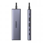 Adaptor Hub 6-in-1 UGREEN CM511, USB-C la 3x USB-C 3.2, 2x USB-A 3.2, 1x DP, 4K / 60Hz, 10Gbps, 100W, Gri 3 - lerato.ro