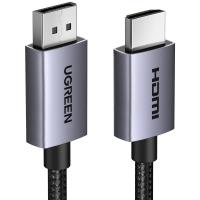 Cablu video UGREEN DP123, DisplayPort tata la HDMI tata, 4K, 30Hz, 1.5m, Negru