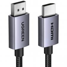 Televizoare si Sisteme Audio, Cablu video UGREEN DP123, DisplayPort tata la HDMI tata, 4K, 30Hz, 1.5m, Negru, lerato.ro