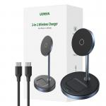 Statie de incarcare 2 in 1 UGREEN 90668, Compatibil MagSafe, Wireless Charging, 7.5W, USB-C, Albastru 3 - lerato.ro